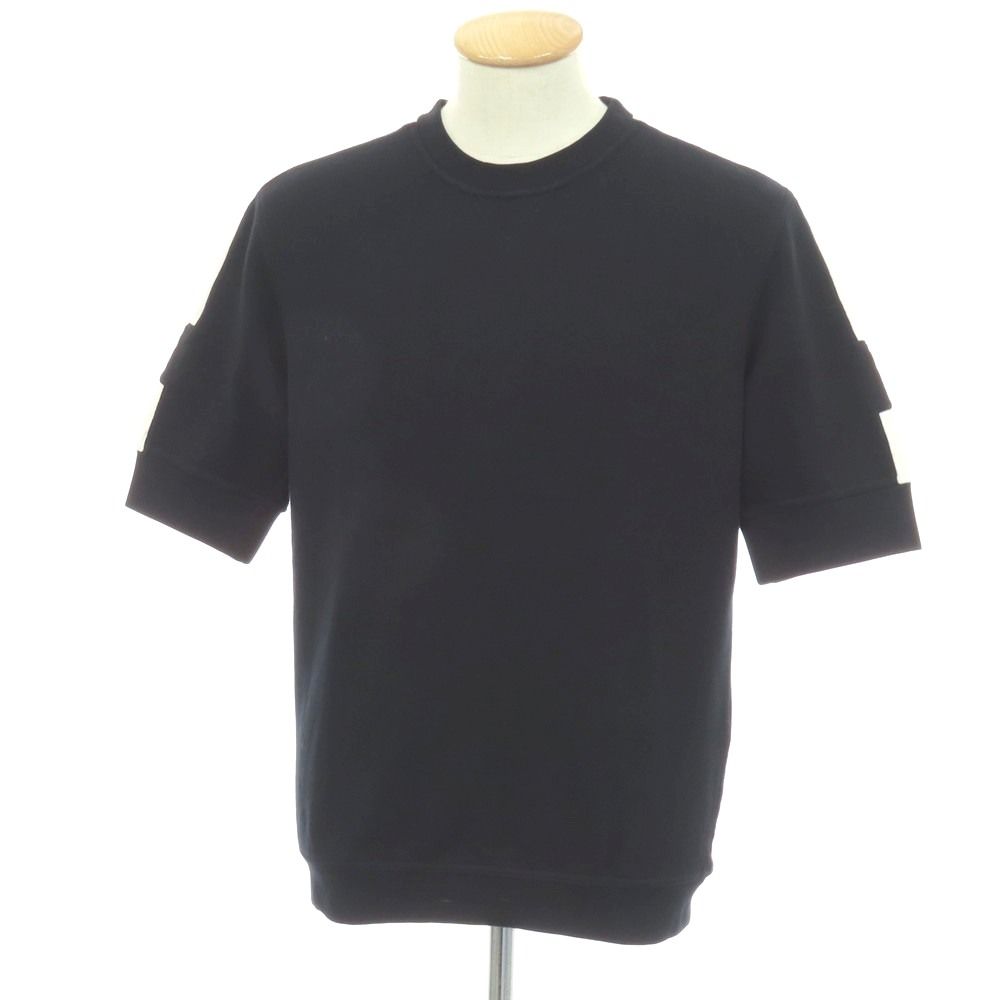 【中古】エルメス HERMES コットン クルーネック 半袖 スウェット ダークネイビー【サイズS】【メンズ】