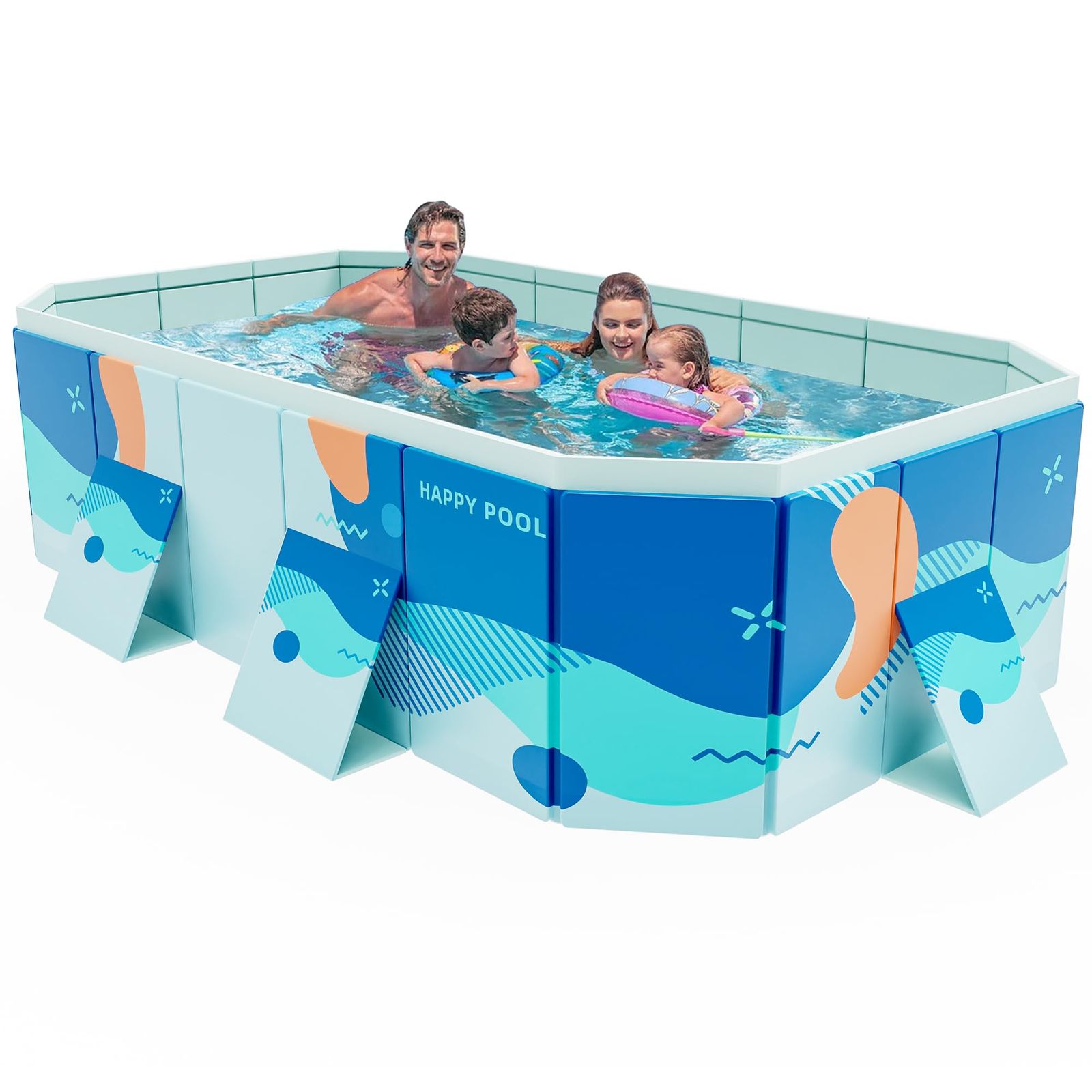 特価商品　安全無毒 水遊び/お風呂 耐摩擦 耐高温 冬夏両用 庭用 ペット用 家庭用 子供用 収納便利 屋内用 折り畳み ビニールプール 日本語説明書付き 空気入れ不要 1.9M (ブルー 大型 折りたたみプール Sサイズ) Alebert