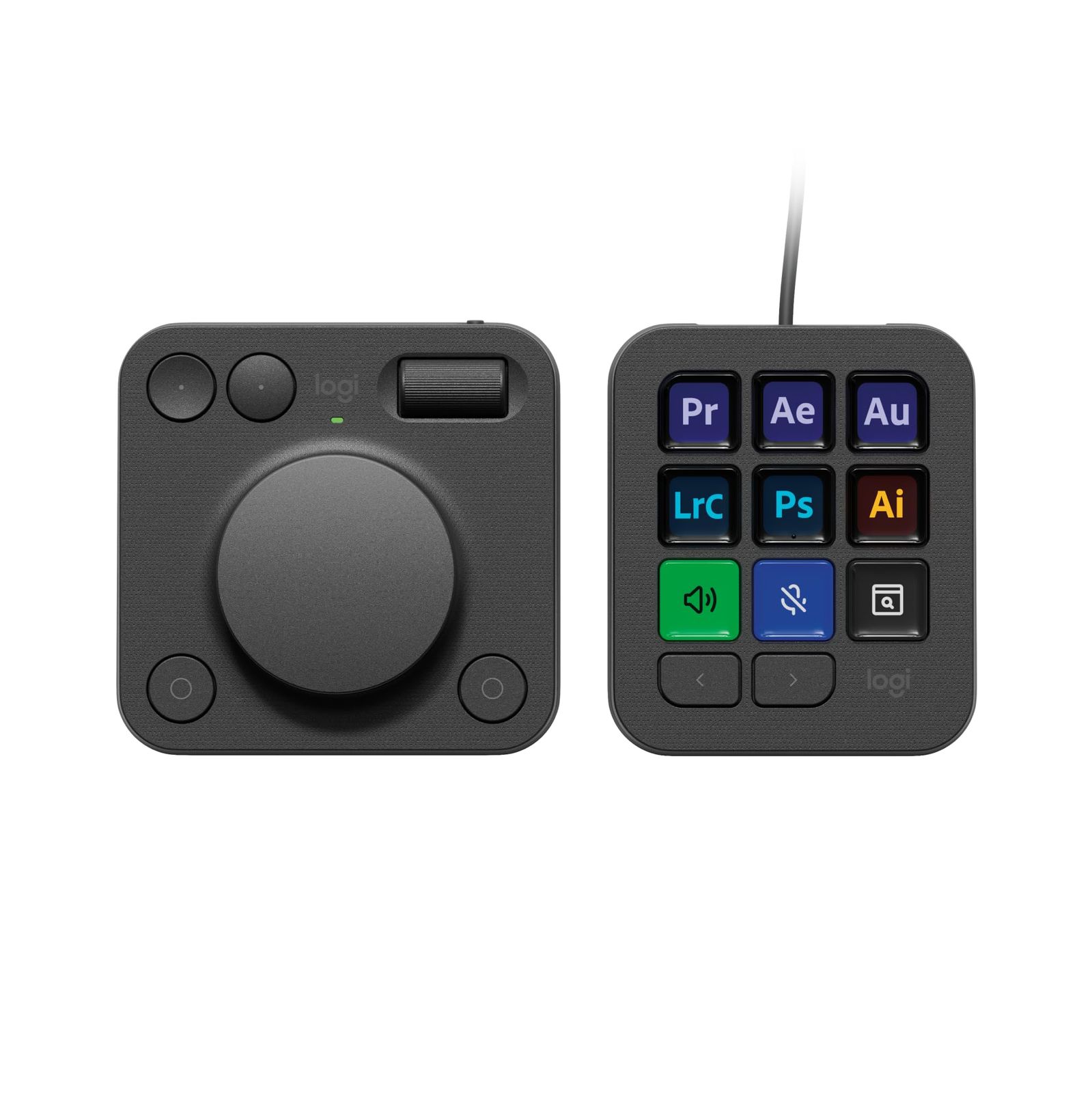 Logitech (Logicool) MX Creative Console 左手デバイス キーパッド ダイヤルパッド LCDキー 動画編集 写真編集 Adobe Photoshop Illustrator Premiere Pro DaVinci Reso
