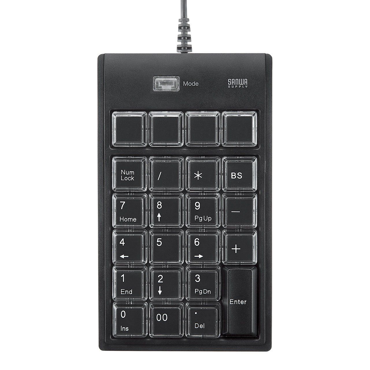 サンワサプライ テンキー プログラマブル 割り付け機能搭載 有線USB接続 メンブレン 23キー＋切替ボタン NT-19UH2BKN