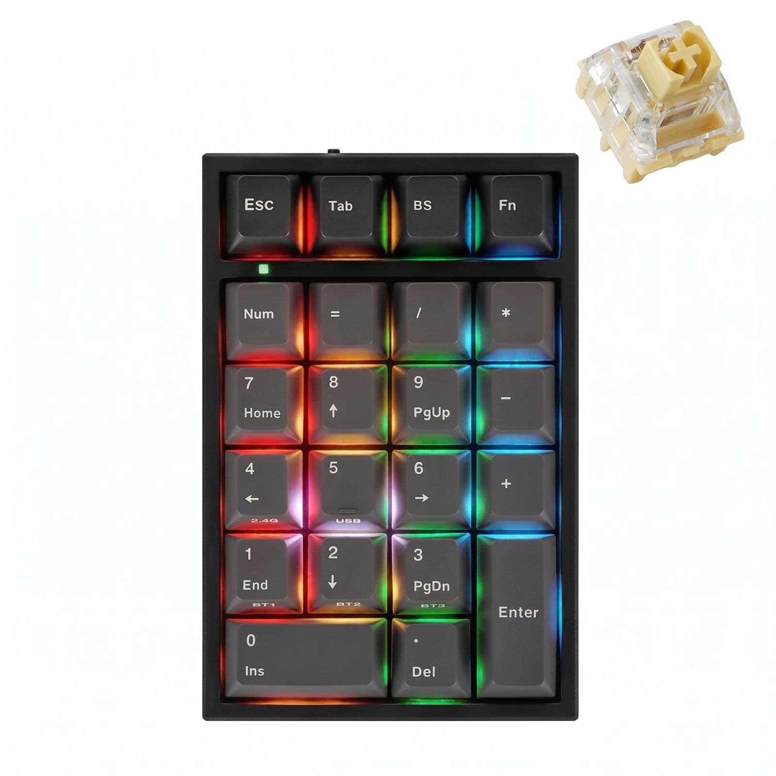LEOPOLD レオポルド FC220TP PD メカニカル テンキーパッド ワイヤレス 2.4GHz Bluetooth USB有線 Tri-Mode QMK VIA 対応 キースイッチホットスワップ macOSモード NumLock非連動モード Kailh