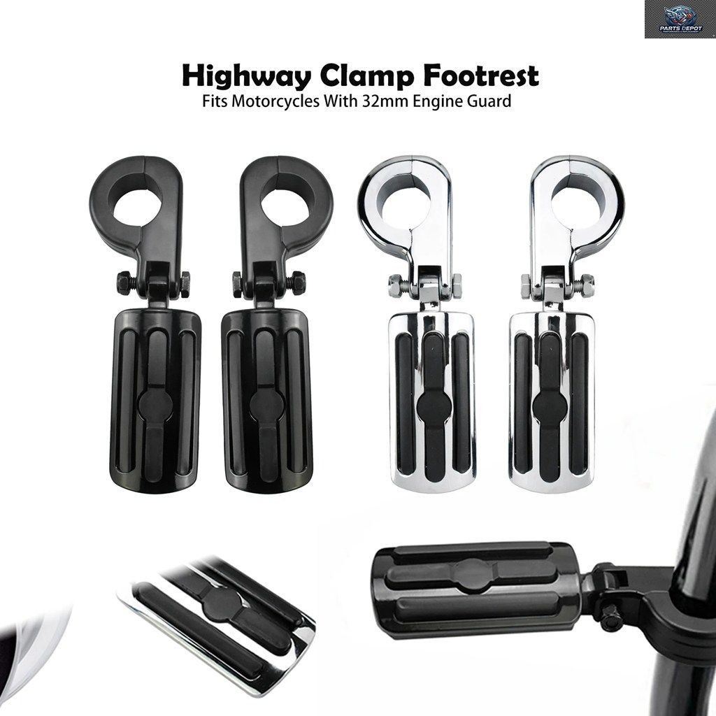 1.25インチ 32mm クラッシュバー フットペグ オートバイ エンジンガード フットペグ ハイウェイクランプ フットレスト ハーレー ツーリング