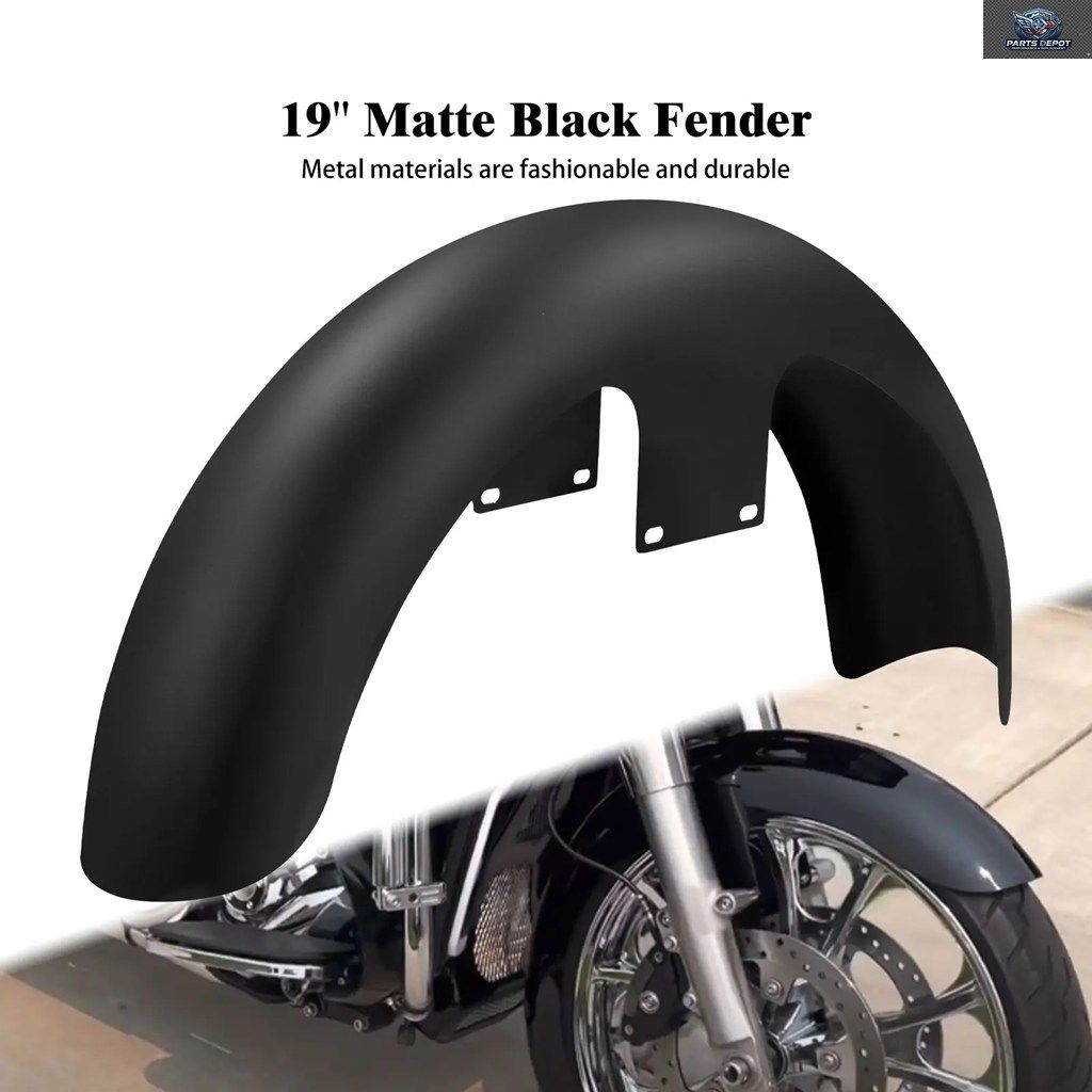 オートバイ用 19インチ ラップフロントフェンダー マットスチール ハーレーツーリング トライグライド リミテッド CVO ストリートグライド