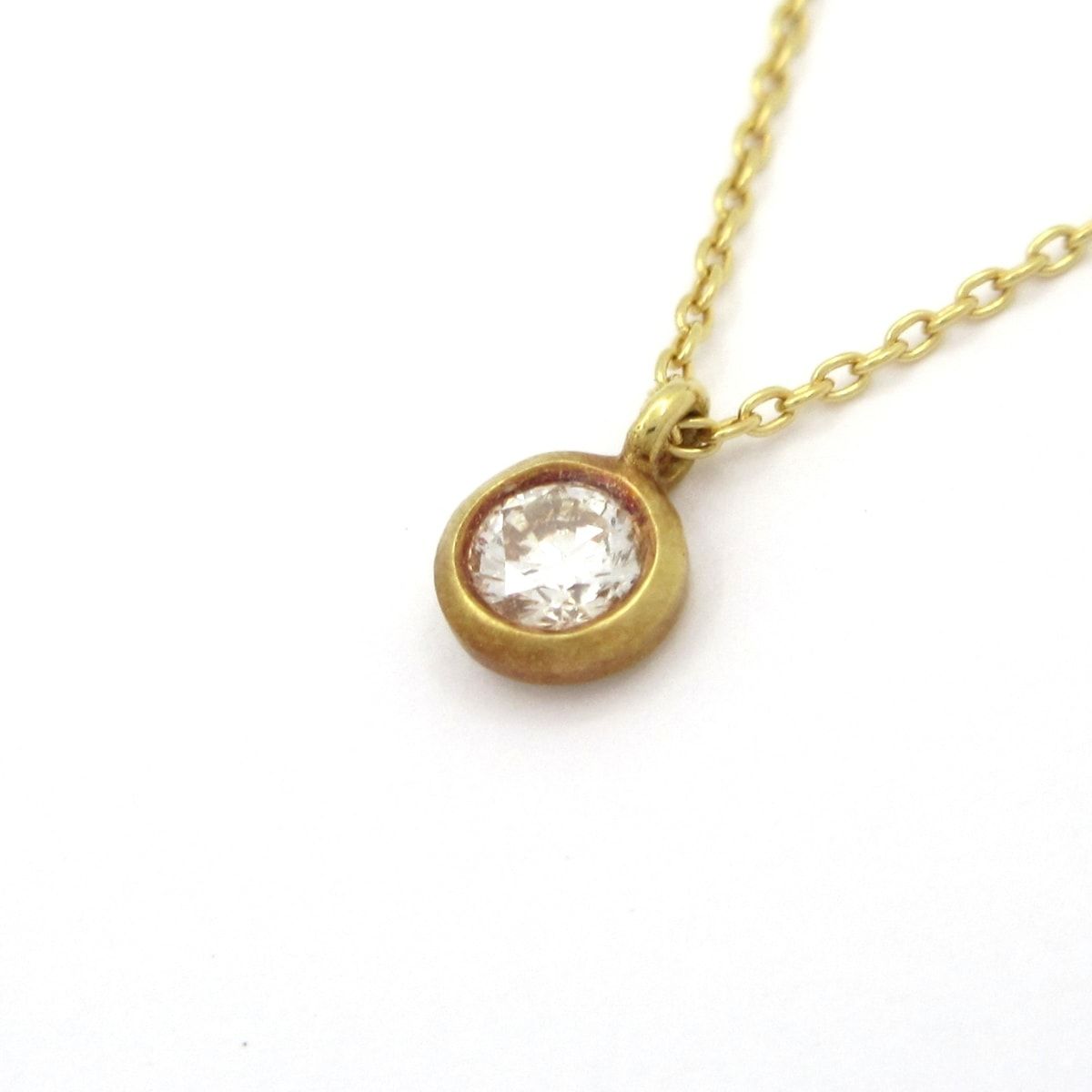 hum(ハム) ネックレス - K18YG×ダイヤモンド 総重量:1.7g/1Pダイヤ