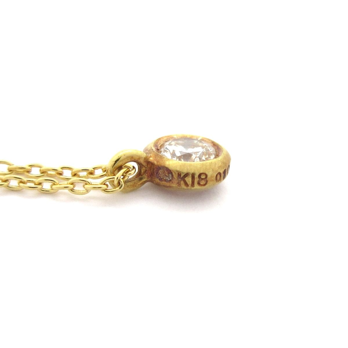 hum(ハム) ネックレス - K18YG×ダイヤモンド 総重量:1.7g/1Pダイヤ