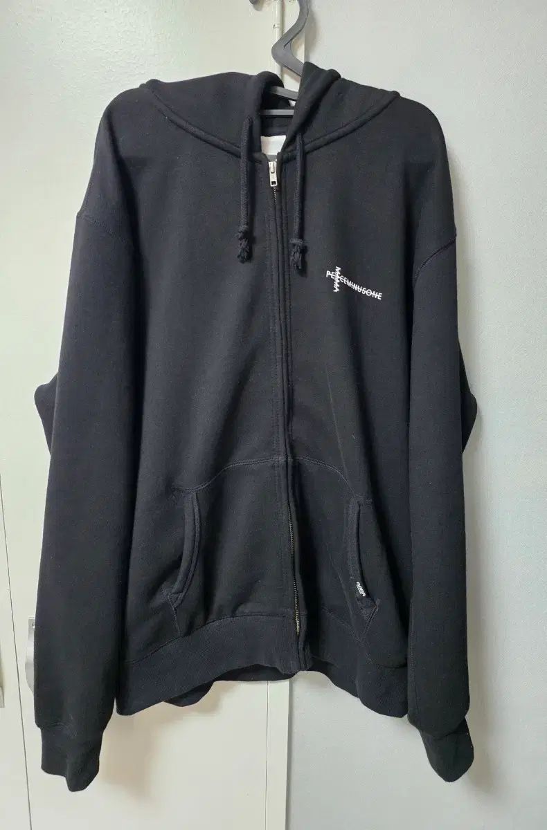 PEACEMINUSONE ジップアップ フーディー ブラック XL