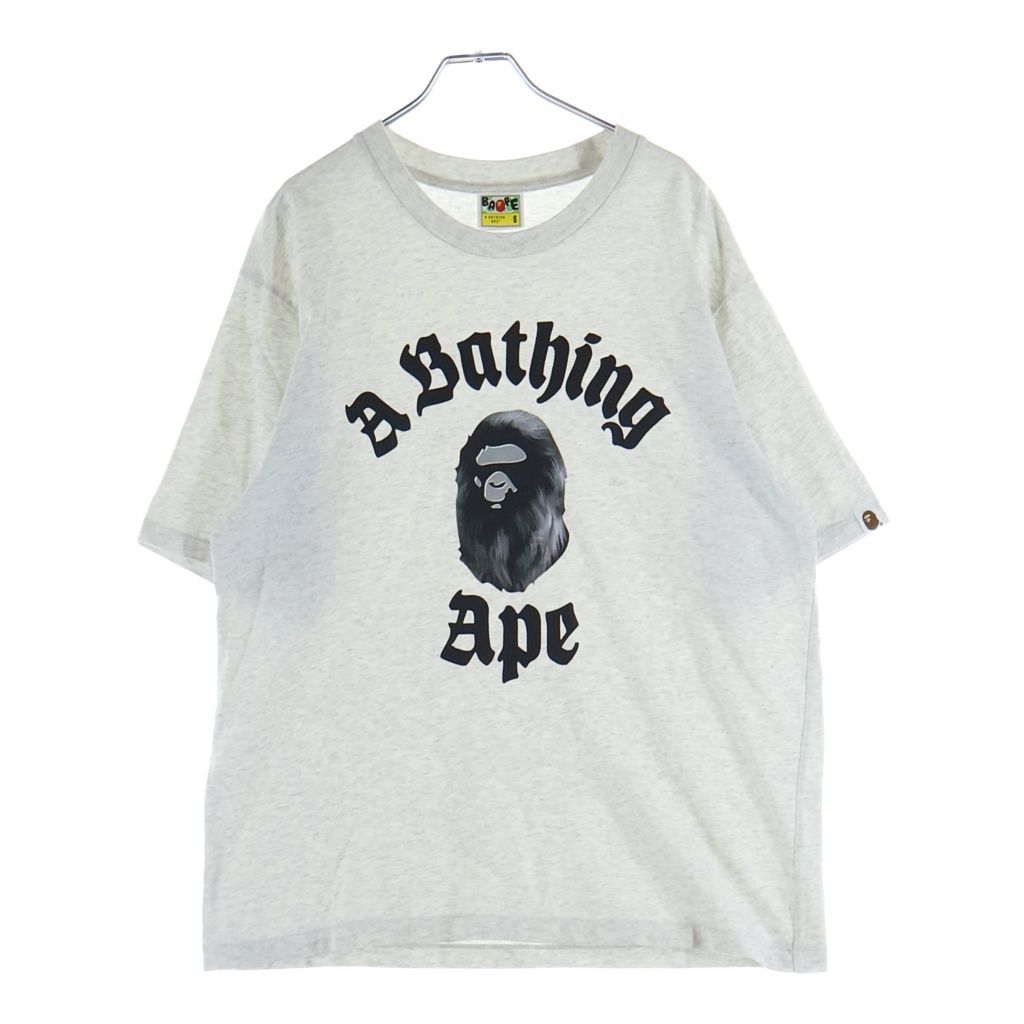A BATHING APE (アベイシングエイプ) カレッジ フロントロゴ 001TEL801330M クルーネックTシャツ グレー