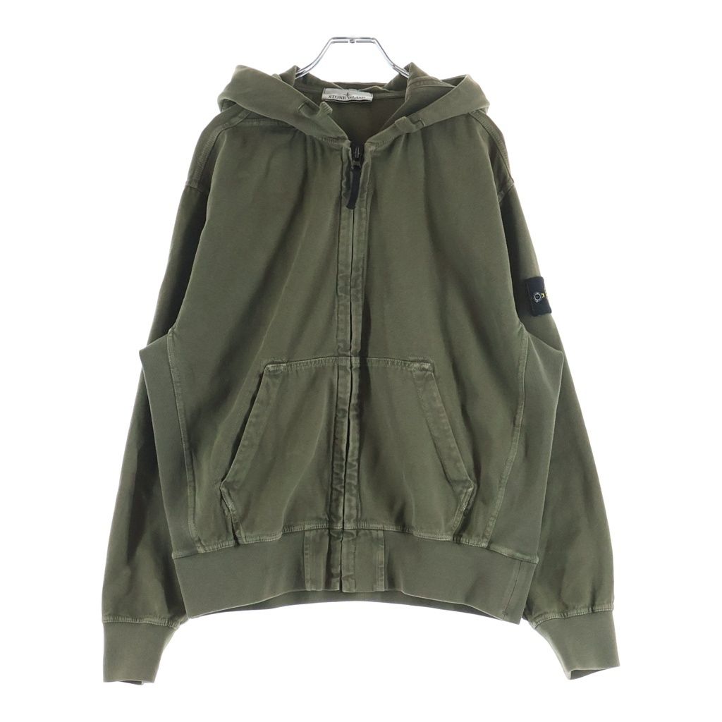 STONE ISLAND (ストーンアイランド) ORGANIC COTTON FLEECE オーガニックコットンフリース コンパスロゴパッチ ジップアップパーカー フーディー グリーン K2S156100017 38,214円