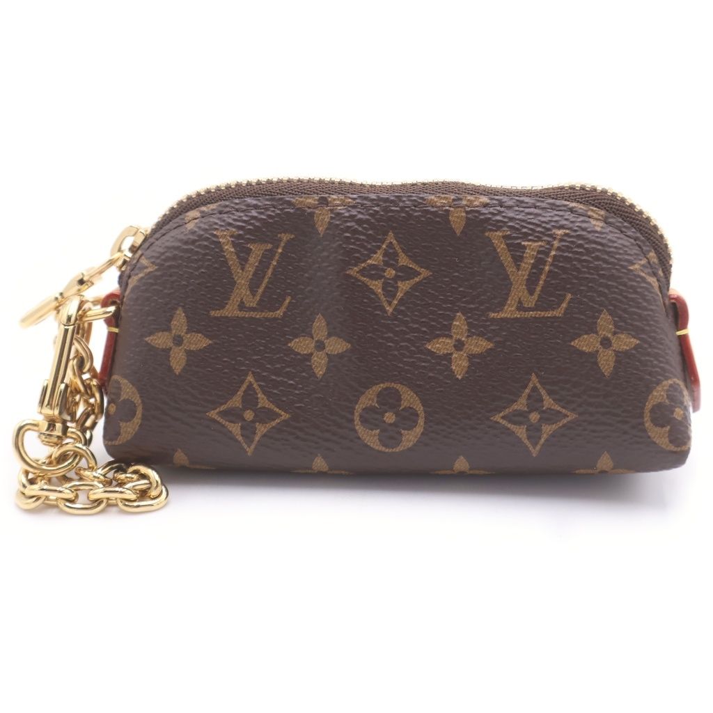 LOUIS VUITTON (ルイヴィトン) モノグラム コスメティック PVC レザー リップスティック ケース ポーチ バッグチャーム M25694 ICタイプ ブラウン
