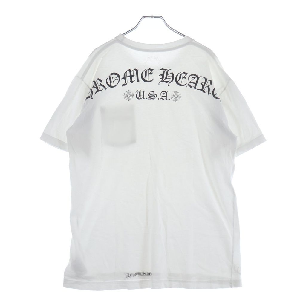 CHROME HEARTS (クロムハーツ) CH S/S USA バックアーチロゴプリント 半袖Tシャツカットソー ホワイト