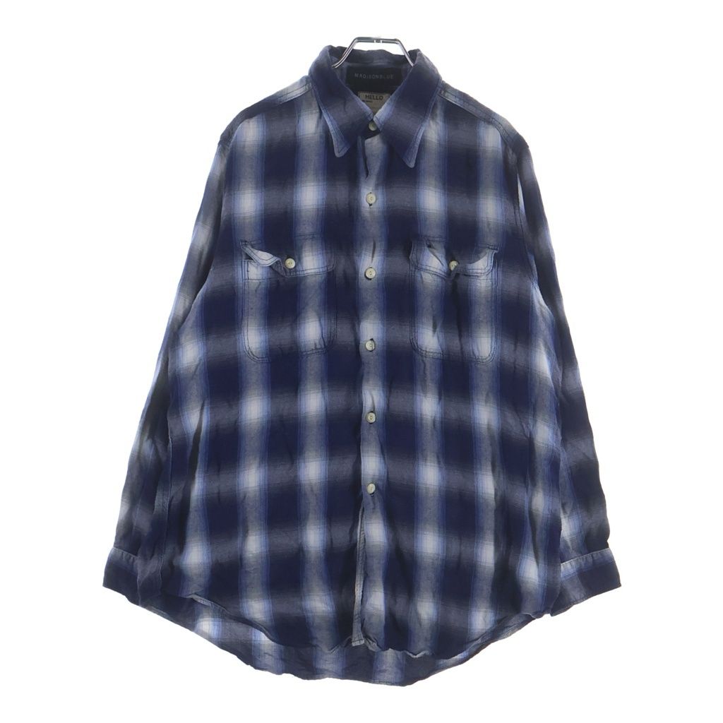 MADISONBLUE (マディソンブルー) HAMPTON OMBRE RAYON SHIRT CHECK オンブレ レーヨン MB171-5024 長袖シャツ ブルー