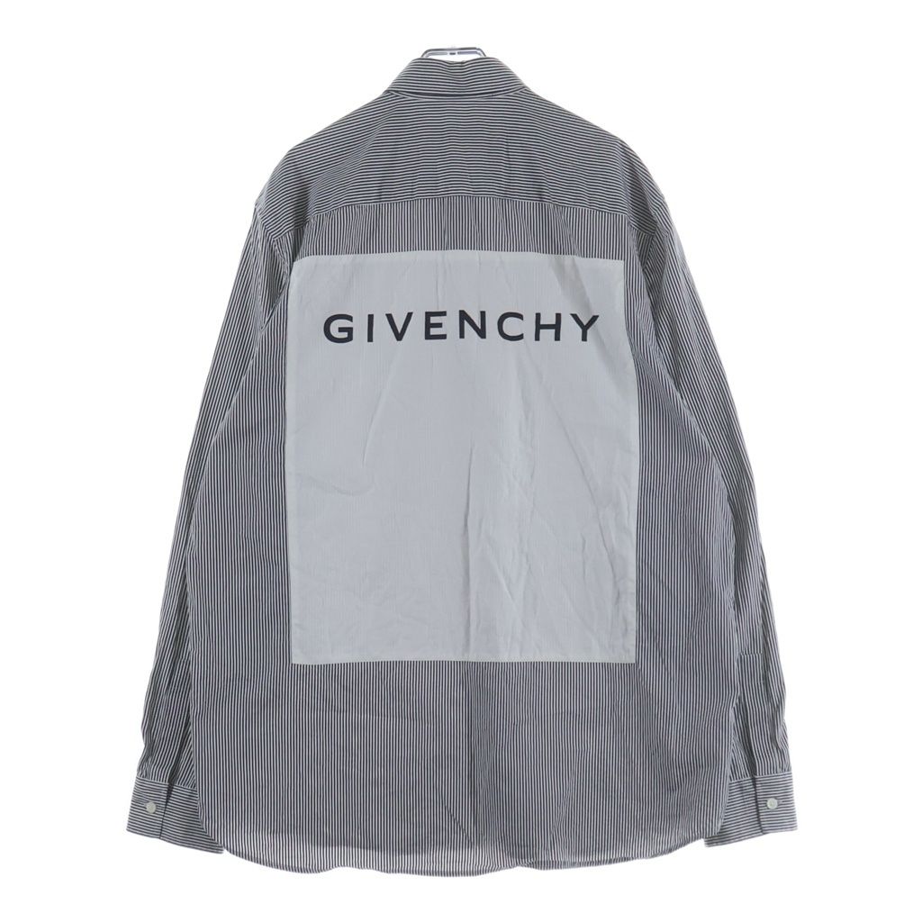 GIVENCHY (ジバンシィ) バックロゴ ボタンダウン ブロード BM60H0123T 長袖シャツ ネイビー