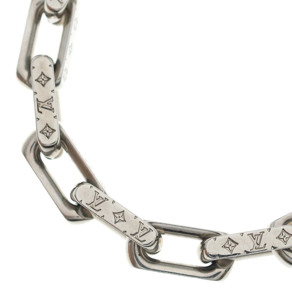 LOUIS VUITTON (ルイヴィトン) モノグラム コリエ チェーンネックレス シルバー M64196