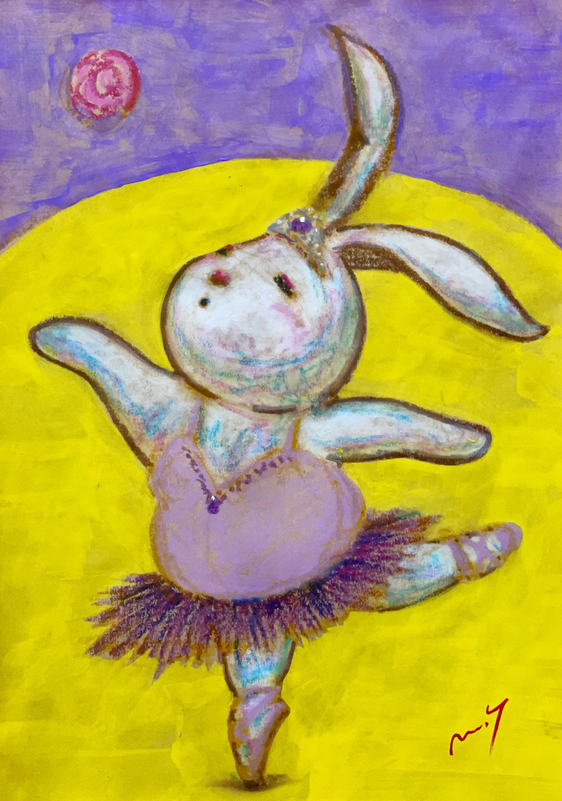 高野マナブ 原画｜[月でダンス] Drawing A4 アクリル 一点物 高野学