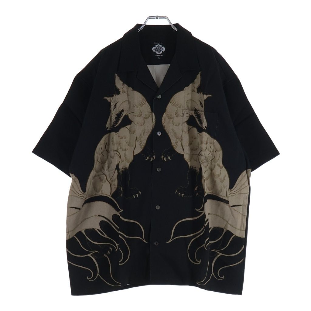 BUDSPOOL (バッズプール) ×GAKKIN 白墨狐 HAWAIIAN SHIRT ガッキン 半袖ハワイアンシャツ ブラック/ブラウン 24,034円