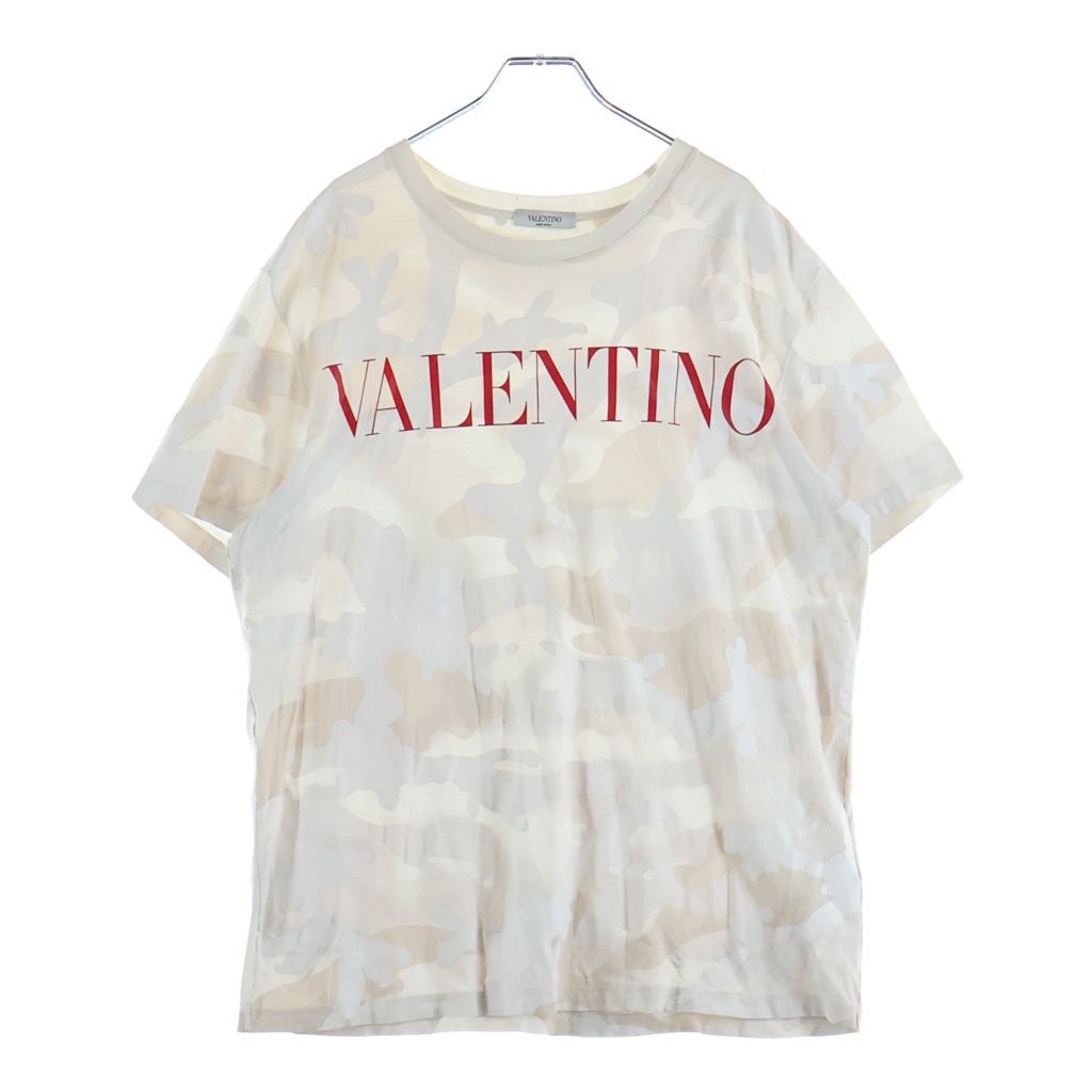 VALENTINO (ヴァレンティノ) カモフラージュ ロゴ プリント 半袖カットソー Tシャツ ホワイト WV3MG10V7NM