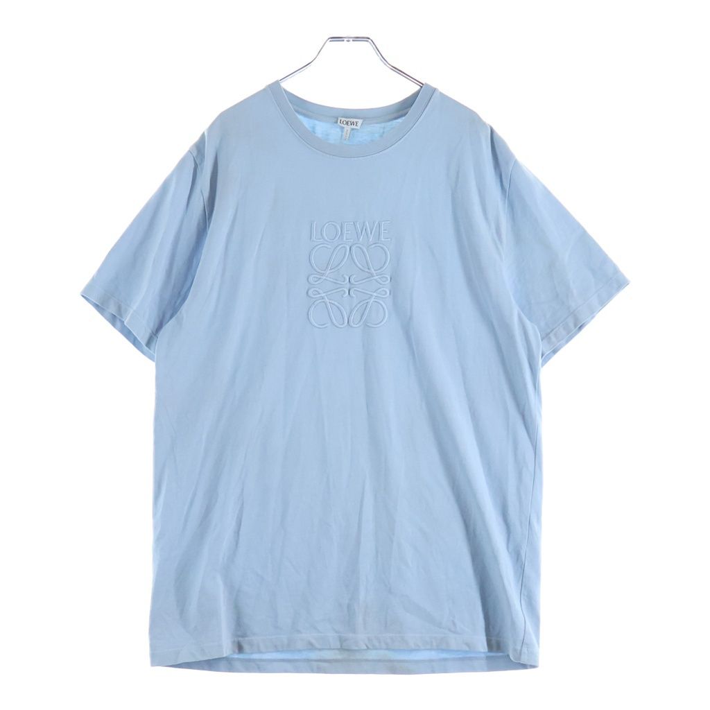 LOEWE (ロエベ) 23AW Relaxed Fit T-shirt In Cotton リラックスフィット Tシャツ アナグラム刺繍 半袖カットソー ブルー H526Y22XA4 32,168円