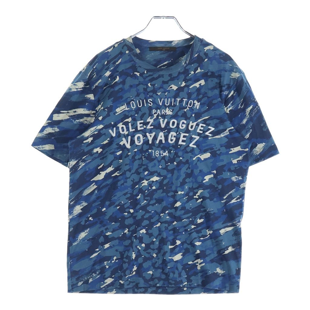 LOUIS VUITTON (ルイヴィトン) 16SS カモフラージュ ロゴ 半袖カットソー Tシャツ ブルー RM161 JOC H9Y74W 18,967円