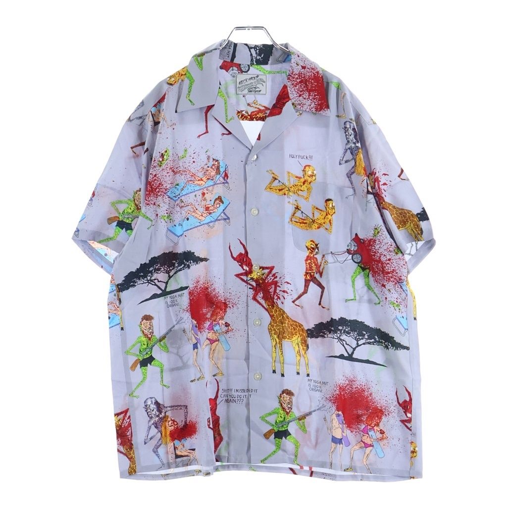 WACKO MARIA (ワコマリア) 20SS ×NECK FACE HAWAIIAN SHIRT ネックフェイス グラフィックプリント 半袖ハワイアンシャツ パープル NECKFACE-WM-HI07