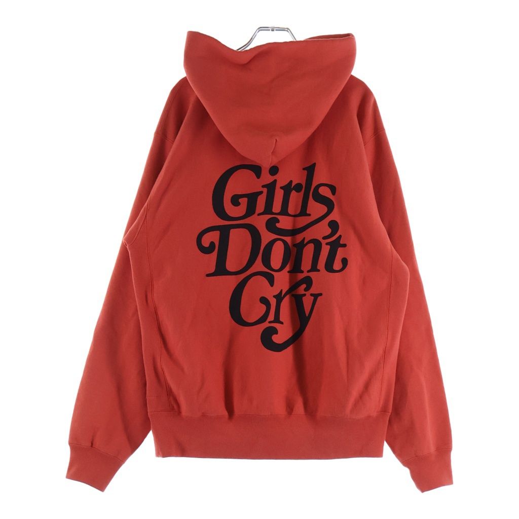 HUMAN MADE (ヒューマンメイド) ×GIRLS DON'T CRY LOGO HOODIE ガールズドントクライ ロゴプリント プルオーバースウェットパーカー フーディー レッド