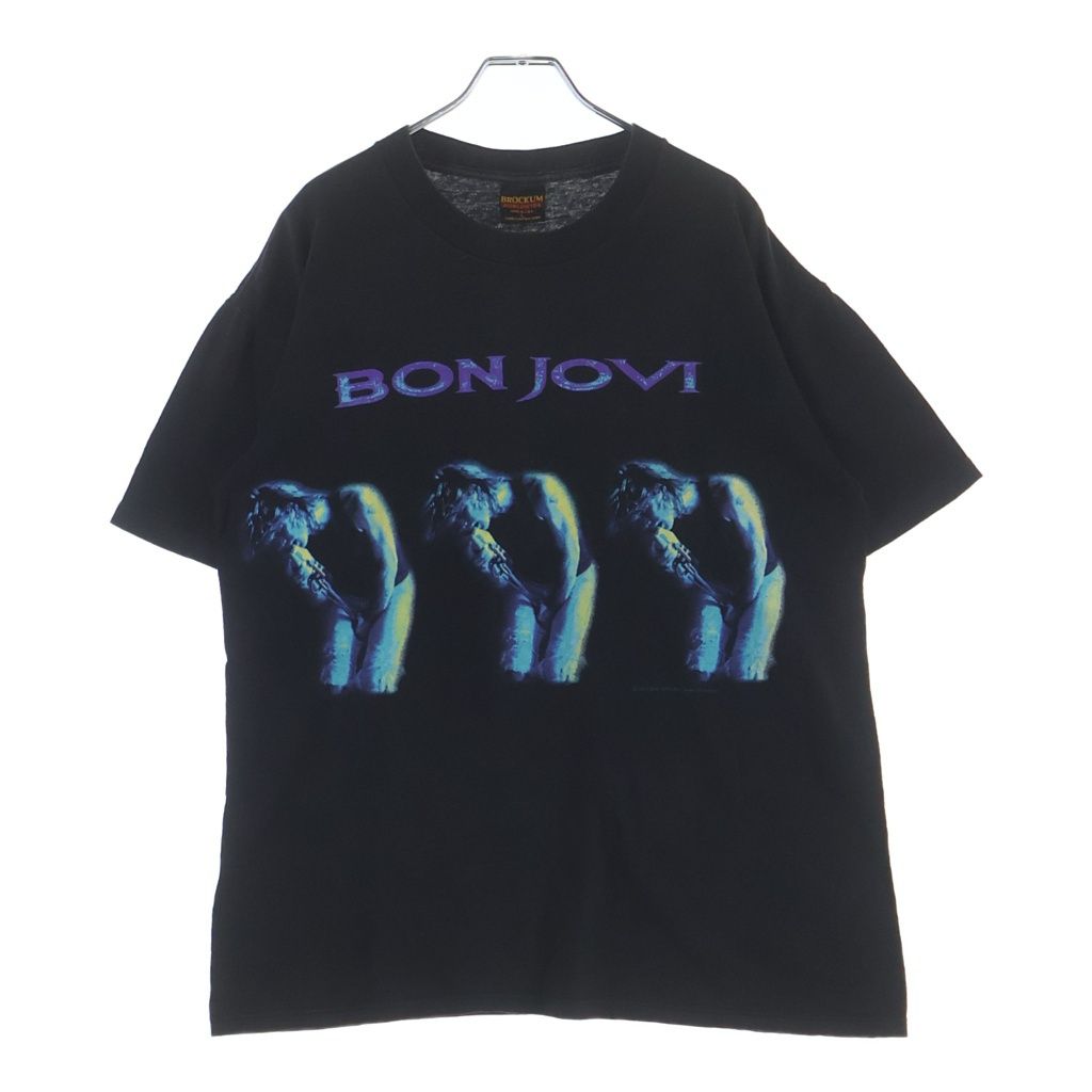 VINTAGE (ヴィンテージ) 90s VINTAGE BON JOVI WORLD TOUR BROCKUM S/S TEE ボンジョビ ワールドツアー ブロッカムタグ 両面プリント クルーネック 半袖Tシャツ ブラック