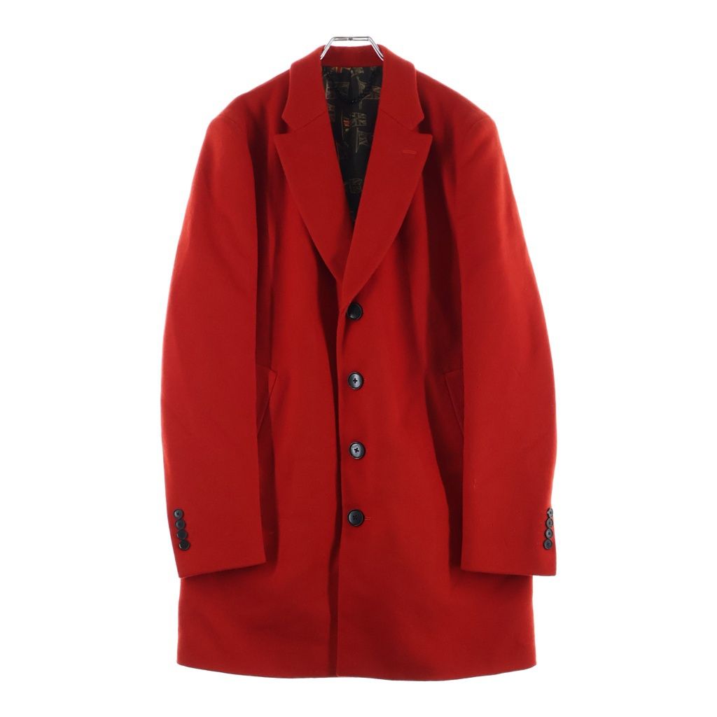 Paul Smith ポールスミス 裏地総柄 チェスターコート レッド PL-BM-31597 Paul Smith (ポールスミス) 裏地総柄 チェスターコート レッド PL-BM