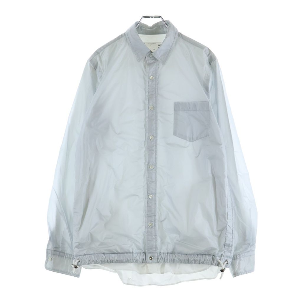 Sacai (サカイ) 19AW SPONGE SWEAT MA-1 HOODIE ドッキングナイロンシャツジャケット グレー 19-02048M