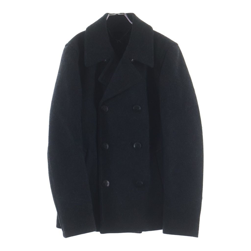 roar (ロアー) 12AW バック スワロフスキー ロゴ ウール メルトン Pコート ブラック 12FRC-KW02