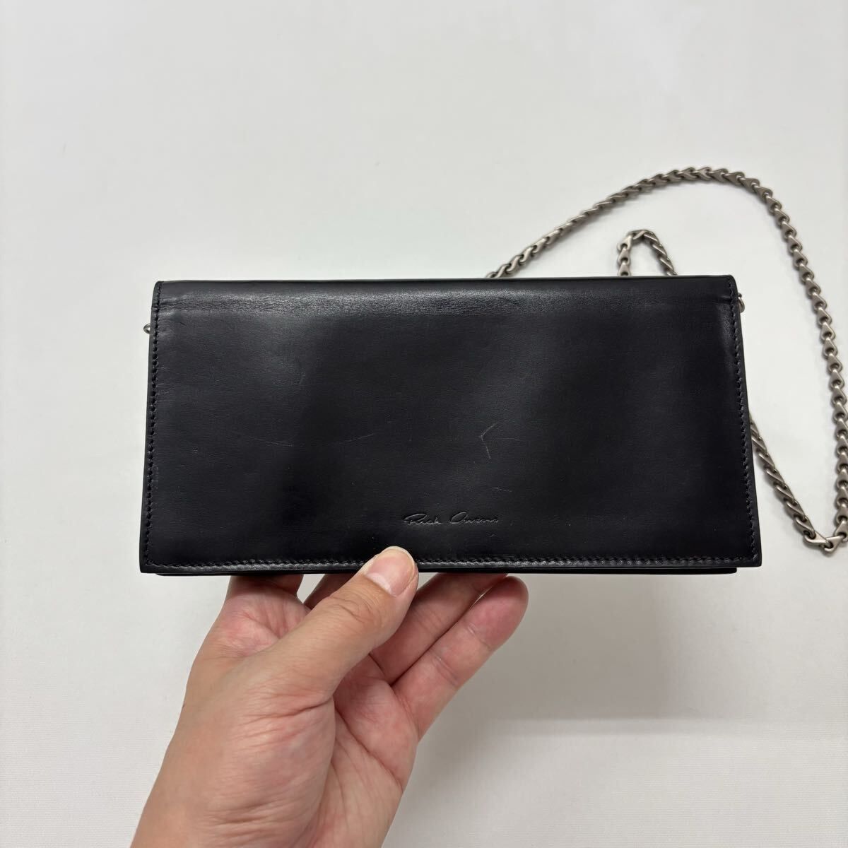 名作 Rick Owens リックオウエンス チェーン 付き ウォレット BLACK