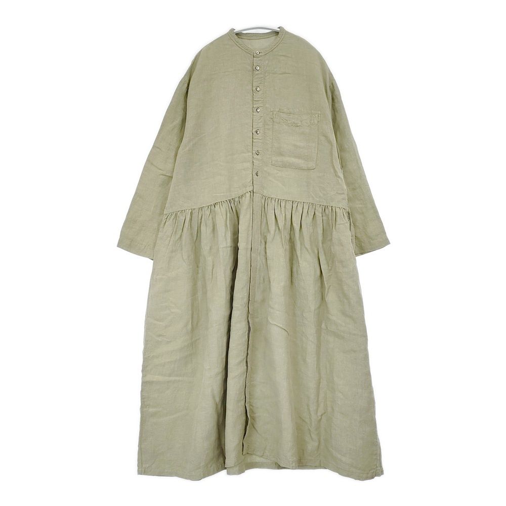 nest Robe 01221-1180 リネン近江晒 前開きシャツワンピース 日本製 サイズF ワンピース ライトグリーン レディース ネストローブ【中古】6-0609M△