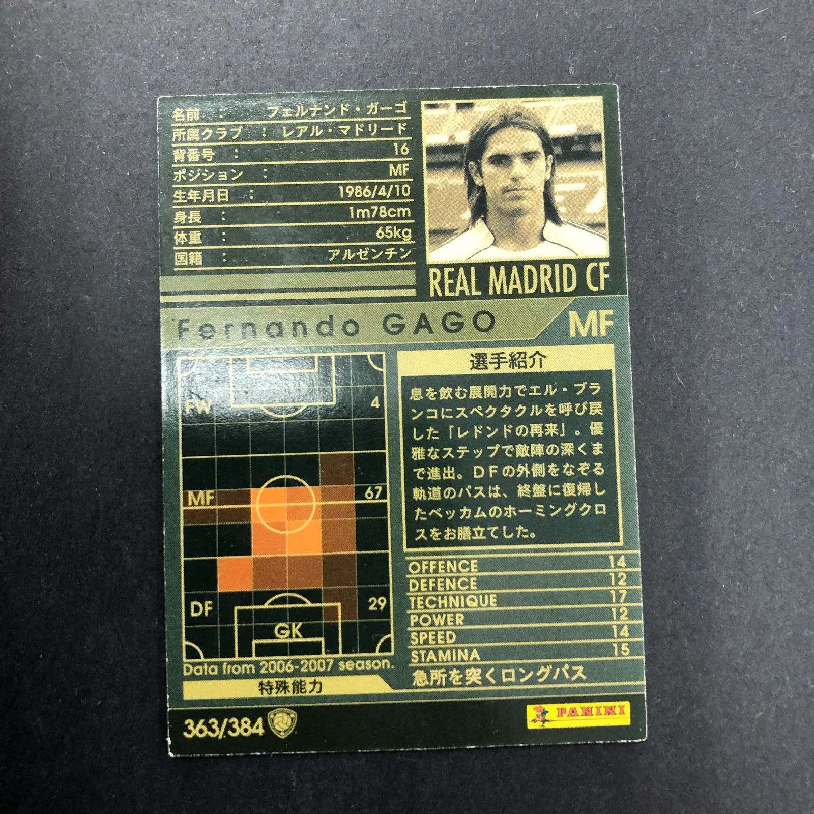 6129167 【フェルナンド・カーゴ】 【WCCF】 トレカ サッカーカードゲーム