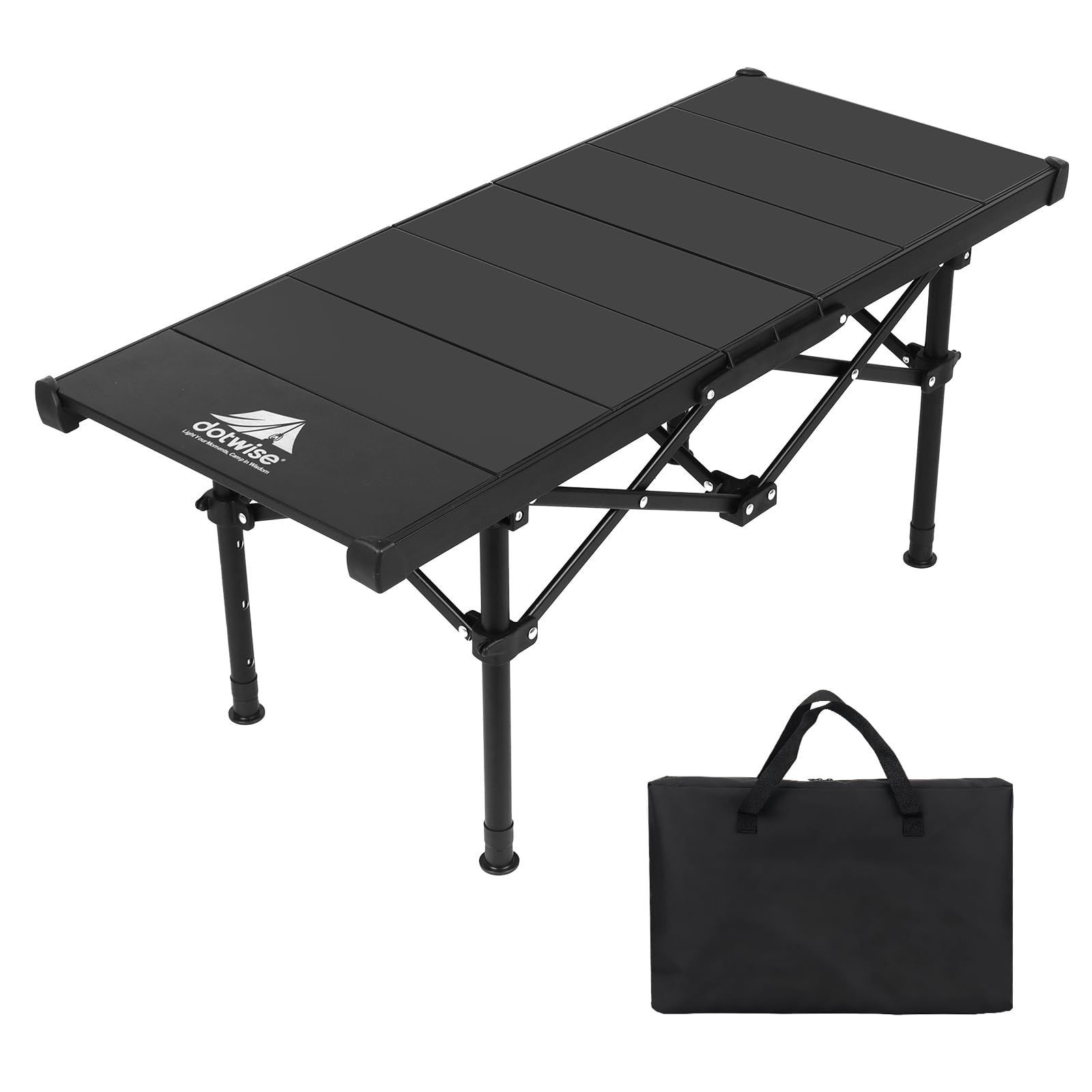 【特価】1ユニット*2枚+0.5ユニット*2枚対応可能 耐荷重100kg アルミ合金 幅88.5ｘ奥行37ｘ高さ38/49.5/55cm 組立60秒 折り畳み テーブル キャンプ 収納袋付き 軽量 IGTテーブル DOTWISE
