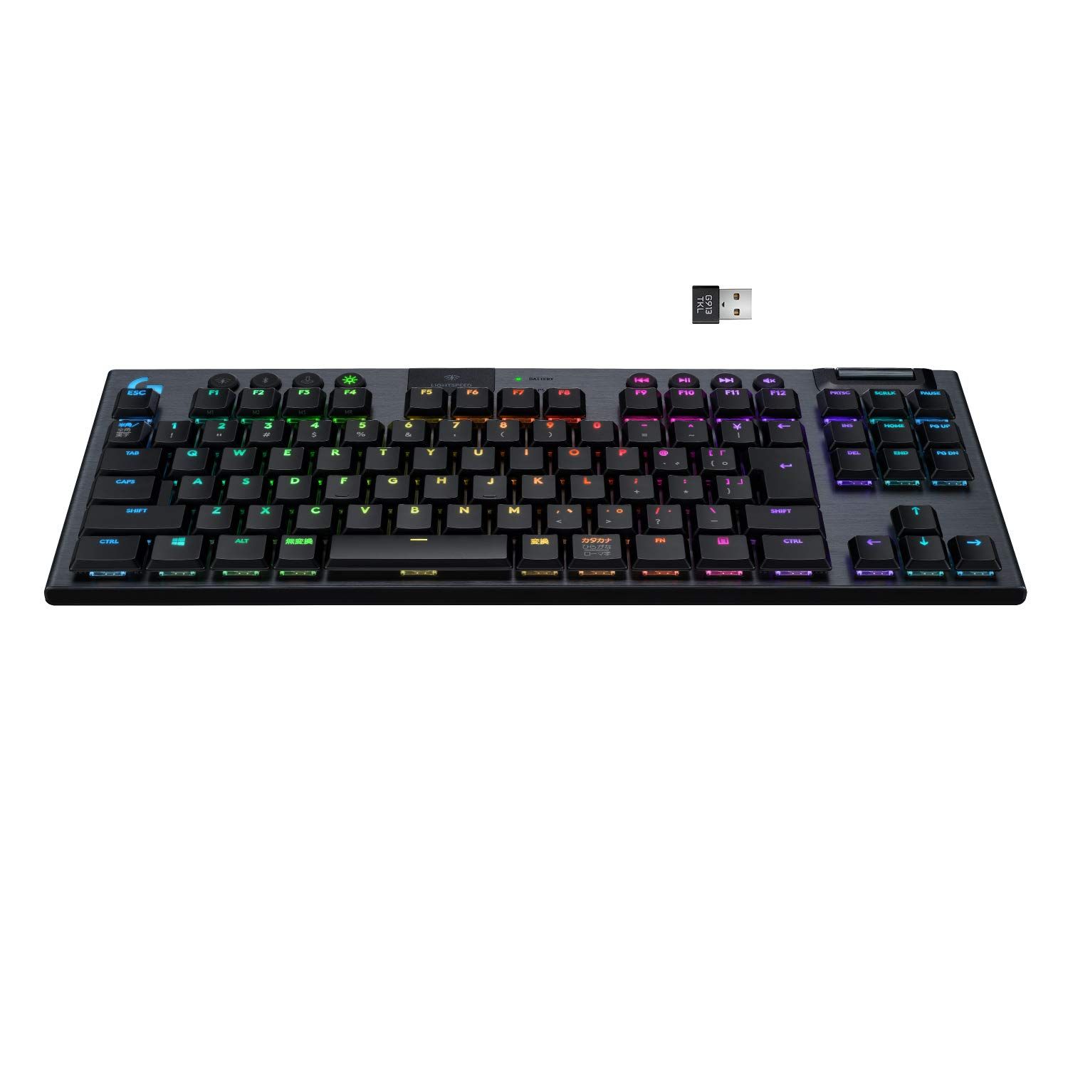 Logicool G(ロジクール G) ゲーミングキーボード テンキーレス ワイヤレス G913 TKL 薄型 GLスイッチ クリッキー 日本語配列 LIGHTSPEED 無線 Bluetooth 接続対応 LIGHTSYNC RGB G913-TKL-CKB