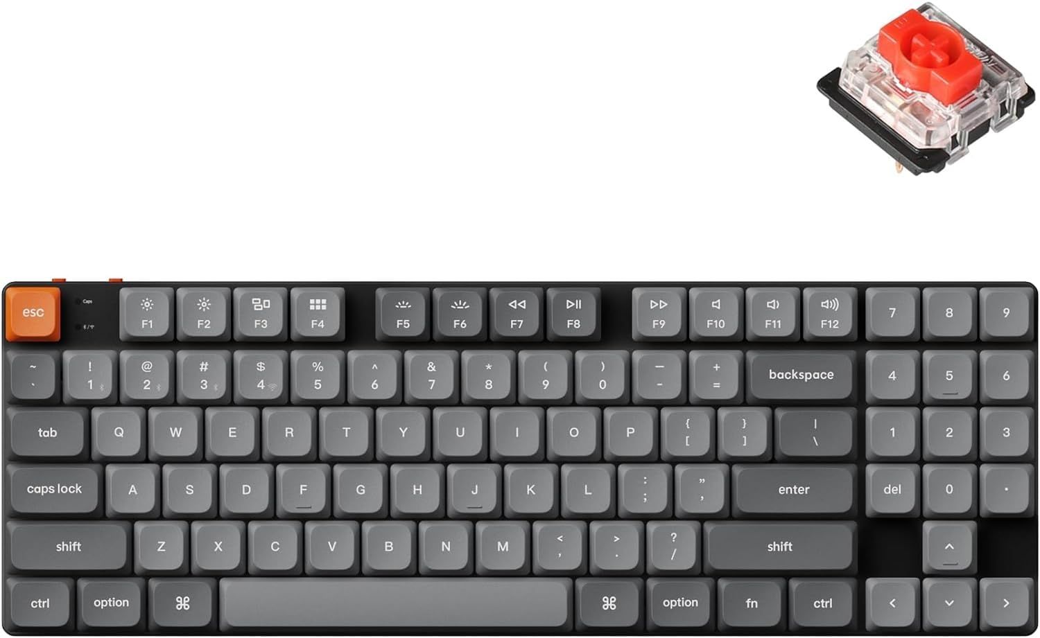 【国内正規品】Keychron K13 Max QMK/VIA対応薄型ワイヤレス・カスタムメカニカルキーボード、2.4GH/Bluetooth/有線対応、80%ナンバーパッド付、USレイアウト、White LEDライト、ロープロファイルGateronメカニカル