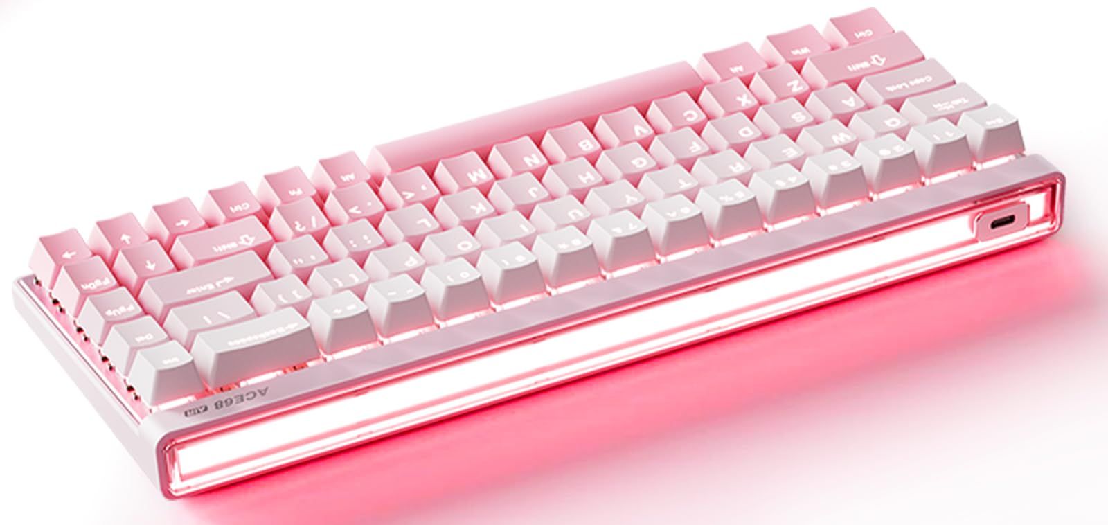 MCHOSE ACE68 Air 磁気スイッチ eスポーツゲーミングキーボード、RGBリズムライトボックス、65% ラピッドトリガーキーボード - ホール効果スイッチ - 8K Hz ポーリング - Win/Mac対応 - 調整可能な作動 -RGB ホットスワ