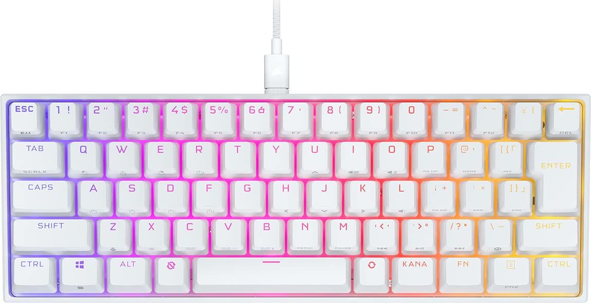 CORSAIR K65 RGB MINI 60%メカニカルゲーミングキーボード Cherry MX スイッチ採用 ホワィト CH-9194114-JP 日本語配列