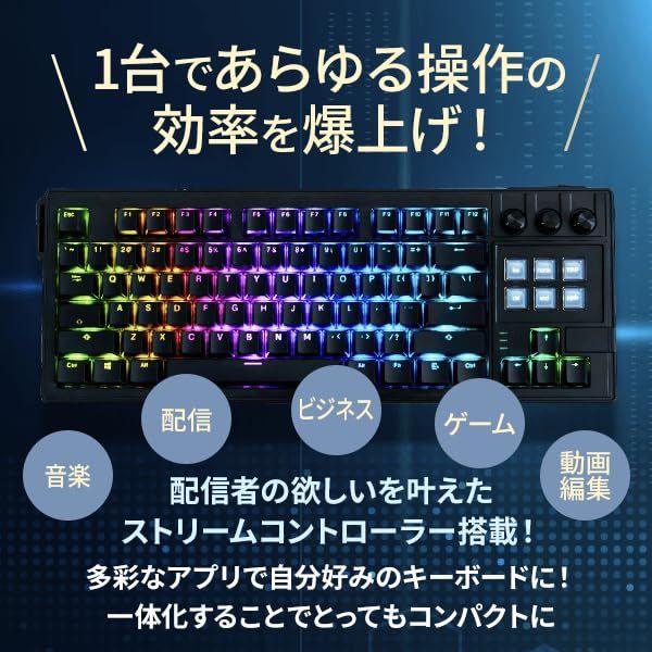 K1 PRO キーボード 赤軸 有線 キングジム ゲーミング テンキーレス
