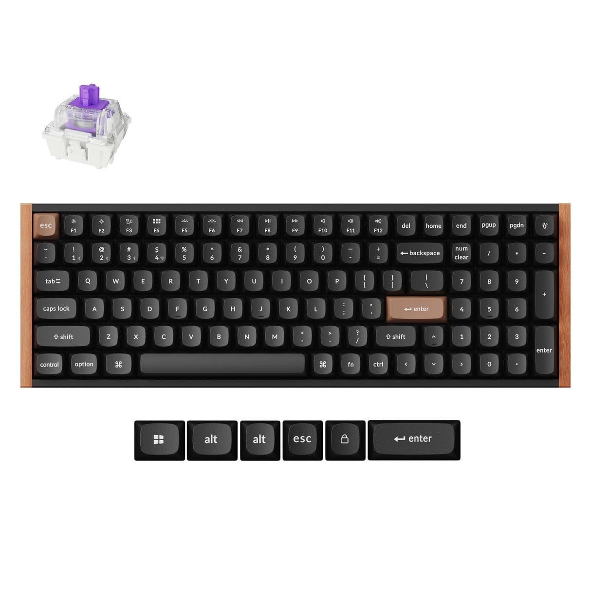 【国内正規品】Keychron K4 HE ラピッドトリガー ワイヤレス カスタムキーボード、96%、ホールエフェクトGateronダブルレール・マグネットスイッチ、2.4GHz・Bluetooth無線対応、QMKプログラム可能、アルミ+ウッドフレーム、RGB