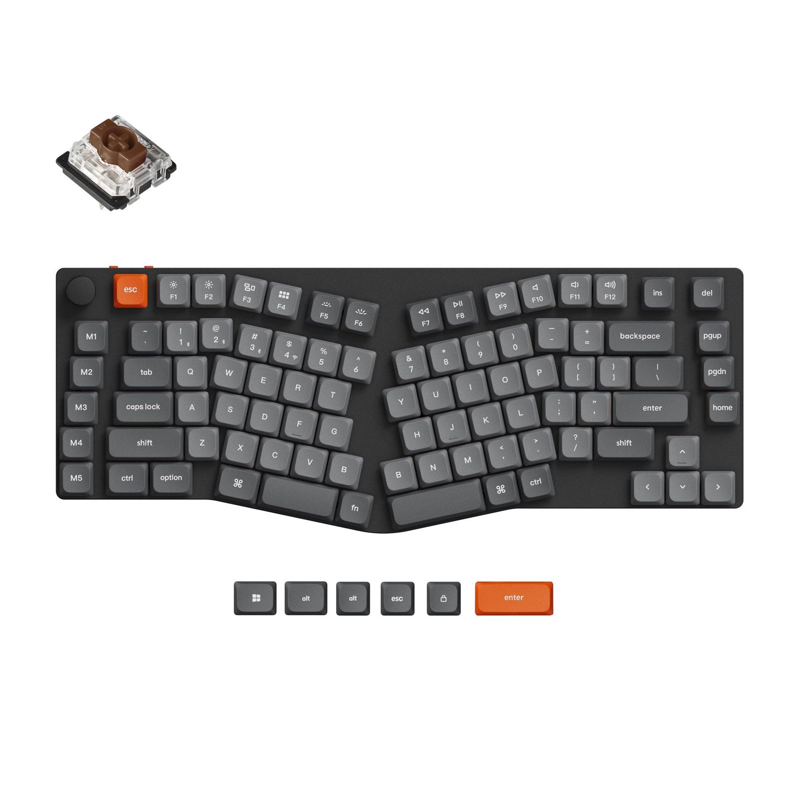 Keychron キーボード K15 Max 75% Aliceレイアウト QMKワイヤレス・カスタムメカニカルキーボード、2.4GHz/Bluetooth/有線、USレイアウト、RGBライト、ホットスワップ対応、ロープロファイルGateronメカニカルスイッ