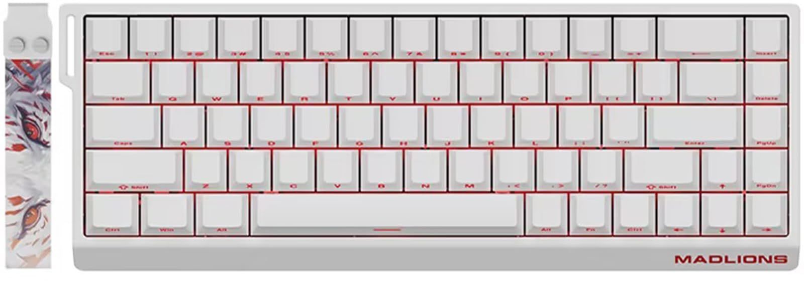 MADLONS MAD 68 HE RGB 磁気スイッチ eスポーツゲーミングキーボード、ラピッドトリガーキーボード - ホール効果スイッチ - 8K Hz ポーリング - Win/Mac対応 - 調整可能な作動 -RGB ホットスワップ、白白