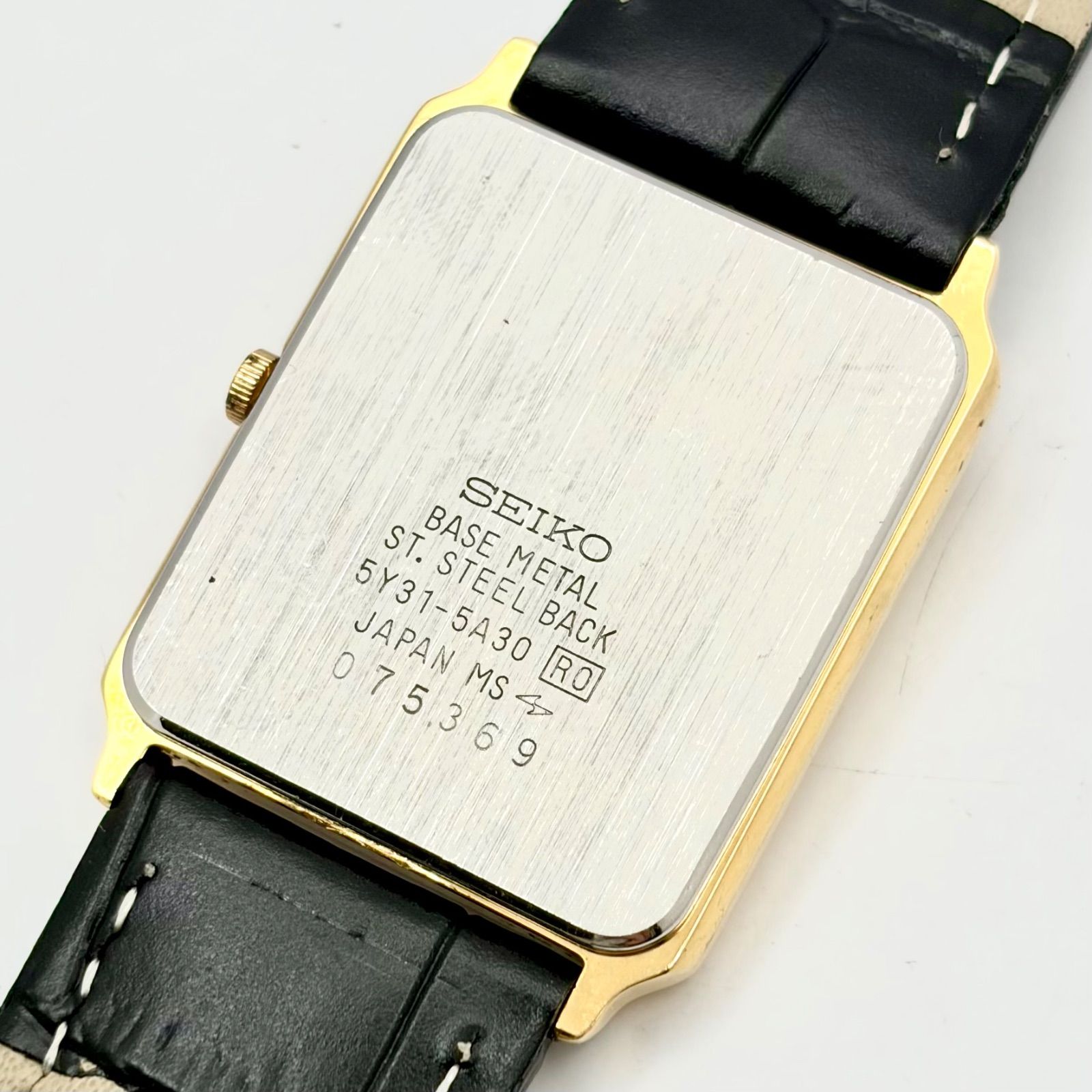 新品電池】SEIKO セイコー メンズ 腕時計 ゴールド レクタンギュラー