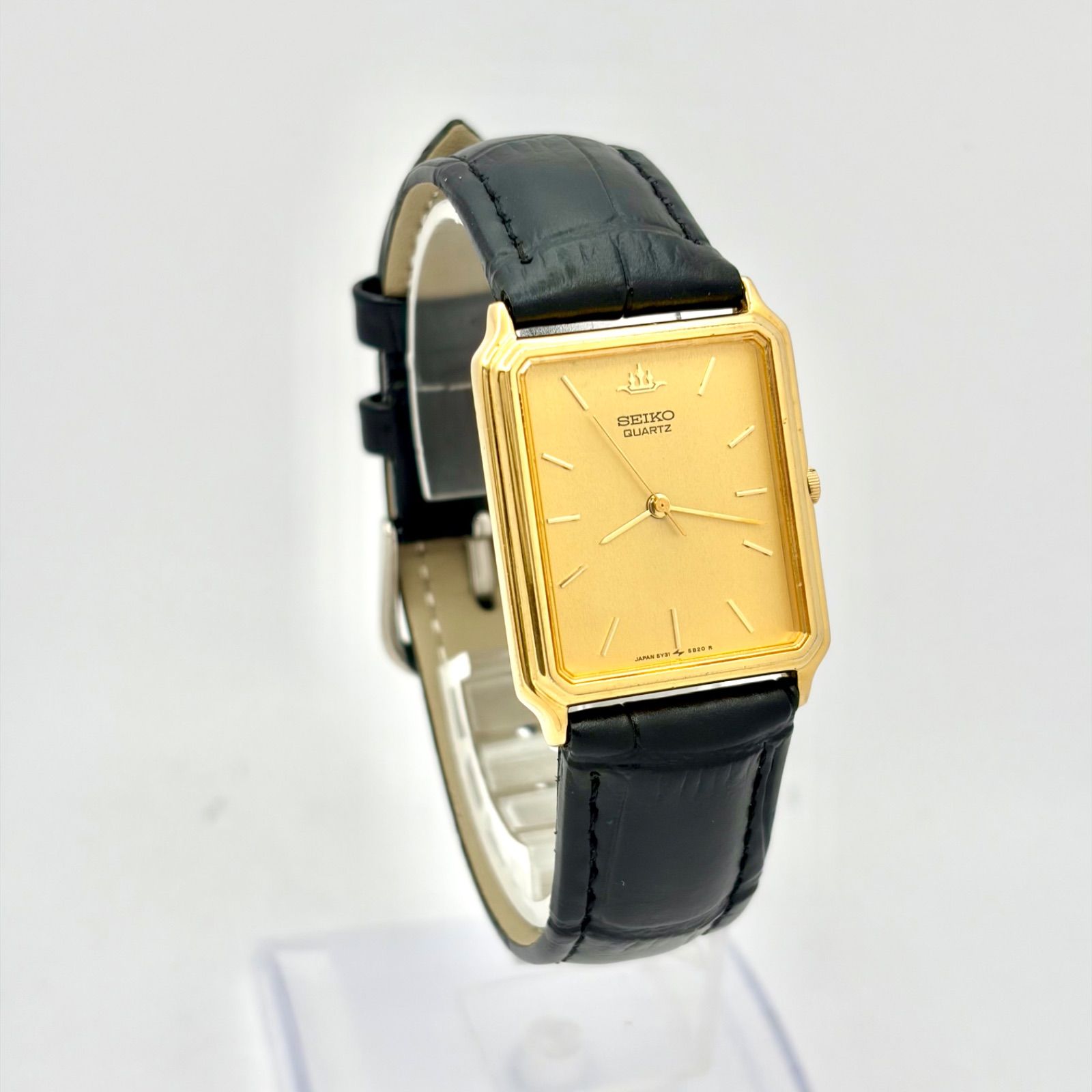 新品電池】SEIKO セイコー メンズ 腕時計 ゴールド レクタンギュラー
