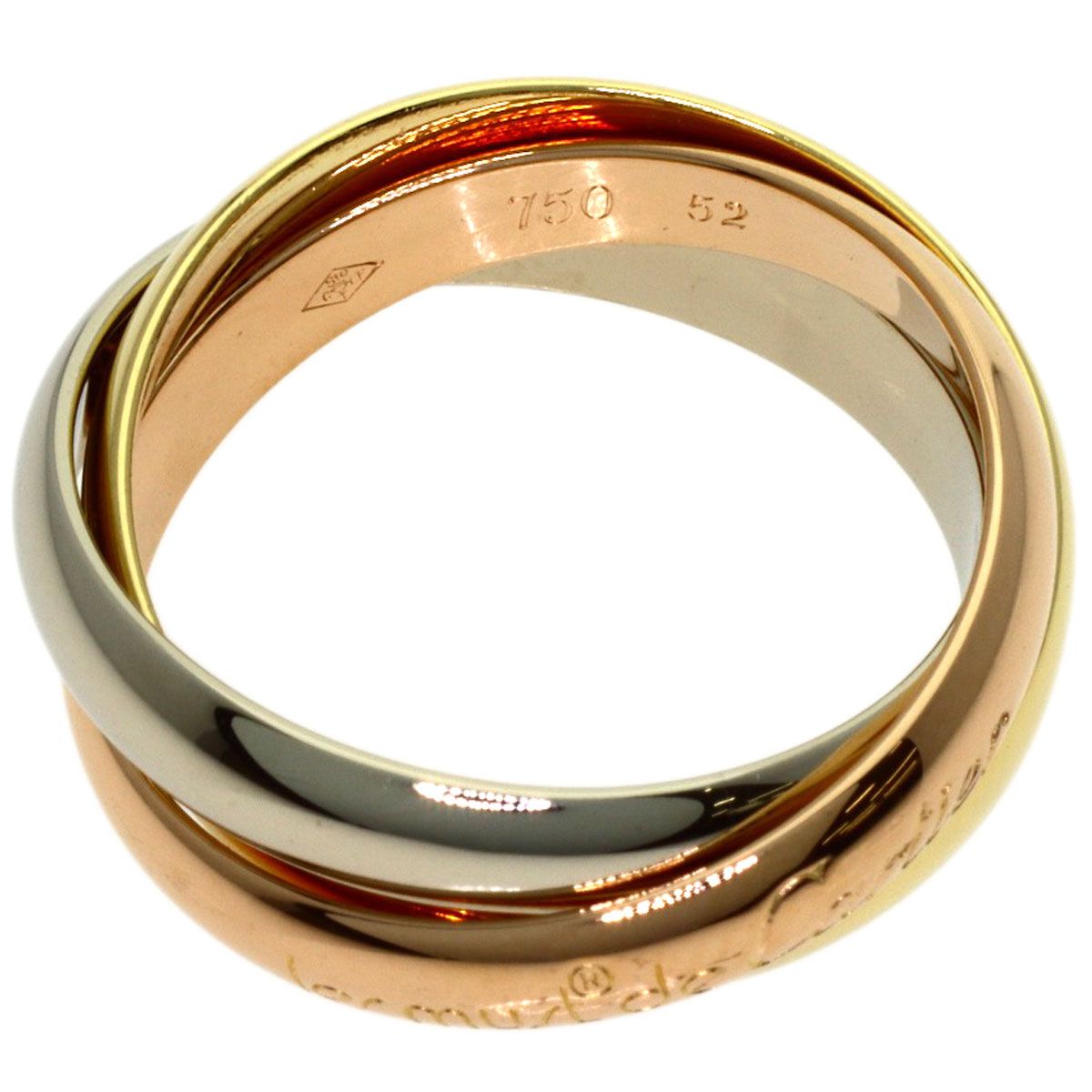 CARTIER カルティエ トリニティ #52 リング・指輪 K18YG K18WG K18PG