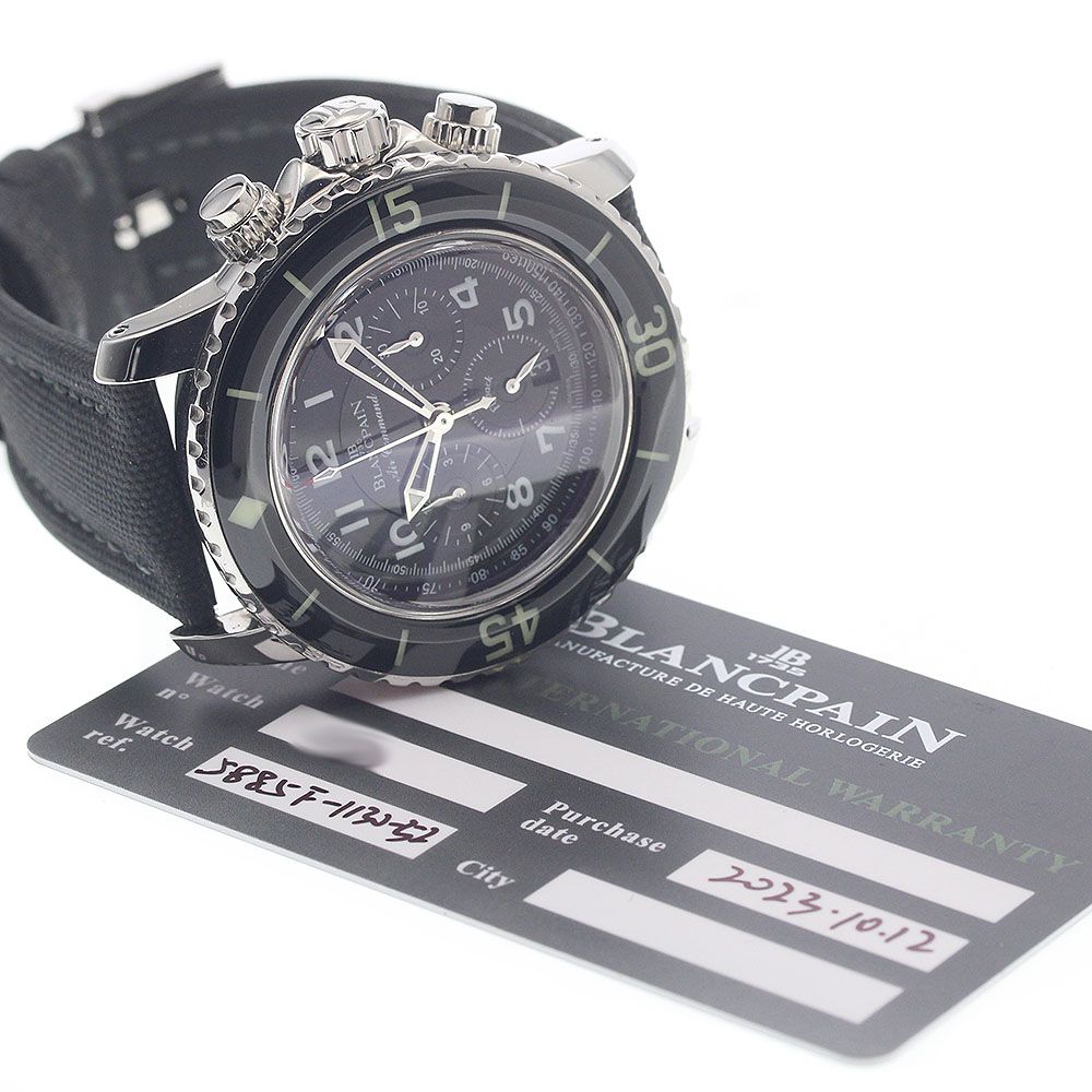 ブランパン Blancpain 5885F-1130-52 フィフティ ファゾムス フライバック クロノグラフ デイト 自動巻き メンズ 良品 保証書付き_965583 ブランパン Blancpain 5885F-1130-52 フィフティ ファゾムス フライ
