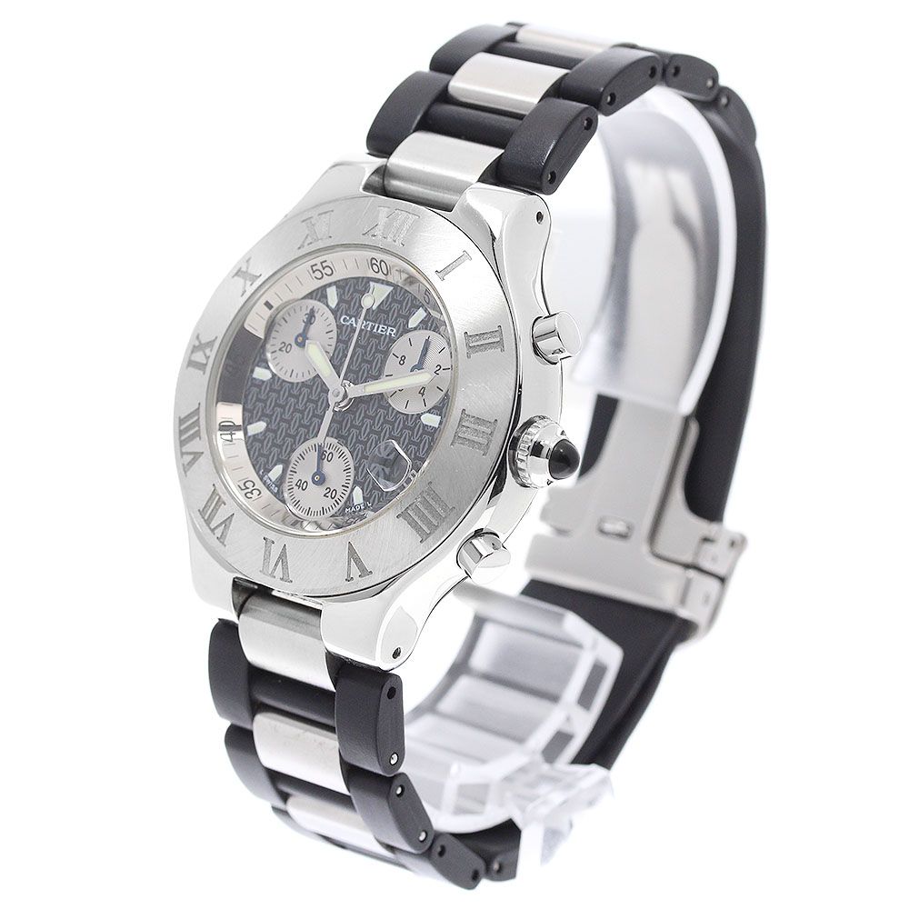 ベルト訳あり カルティエ CARTIER W10125U2 クロノスカフ デイト クォーツ メンズ _769947 カルティエ W10125U2 クロノスカフ ベルト訳あり CARTIER デイト