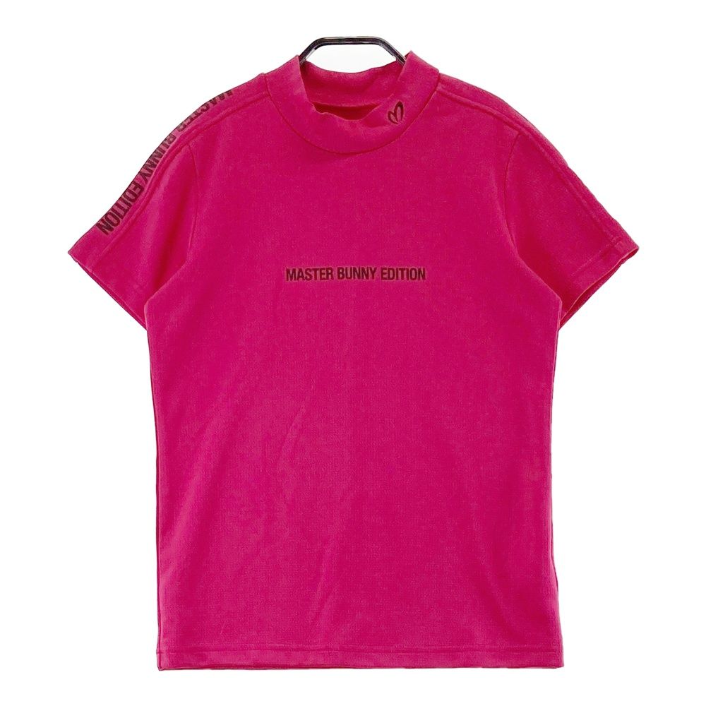 サイズ：1 MASTER BUNNY EDITION マスターバニーエディション 2025年モデル 肩ロゴ モックネック半袖Tシャツ ピンク系 [240101717552] ゴルフウェア レディース ストスト