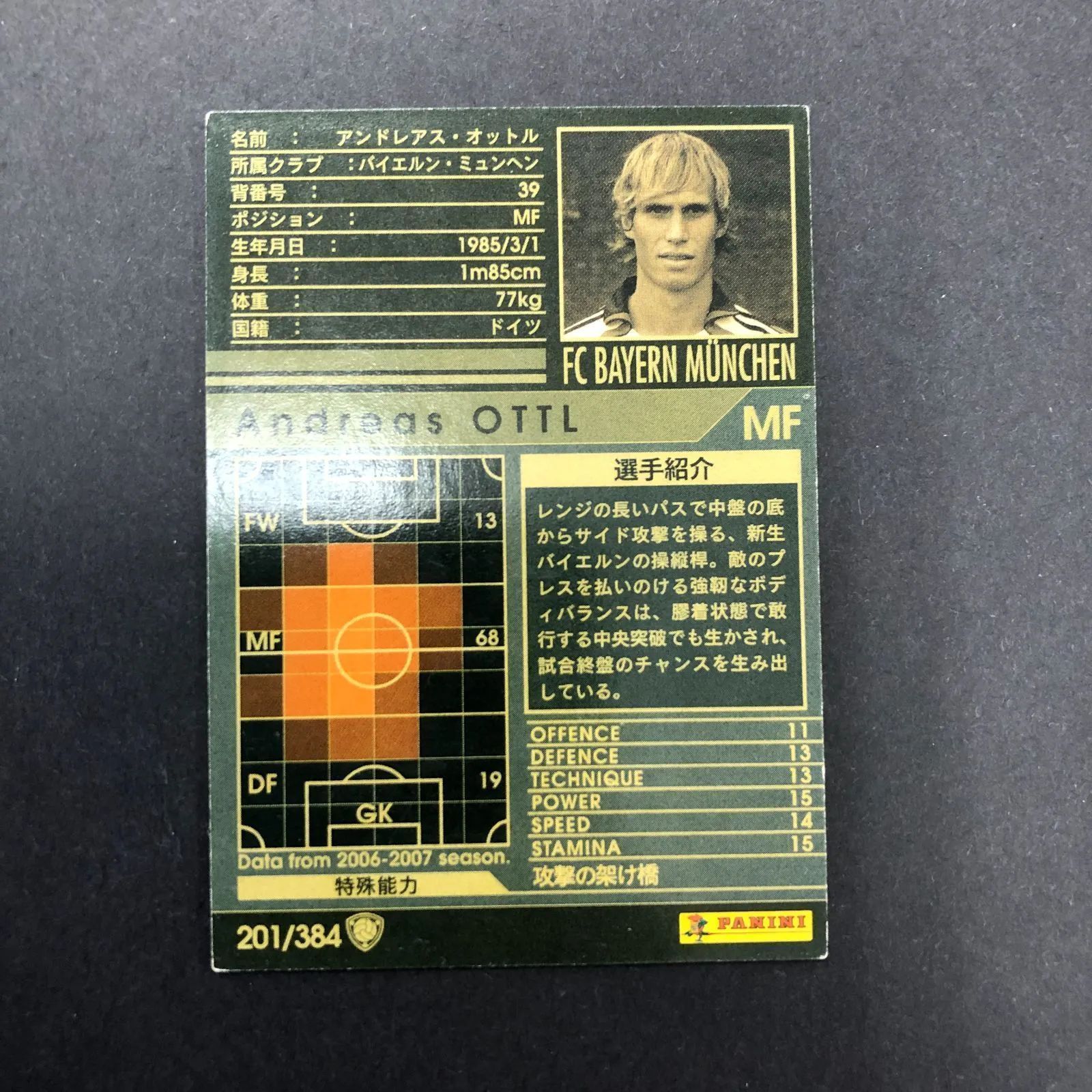 6129153 【アンドレアス・オットル】 【WCCF】 トレカ サッカーカードゲーム