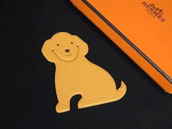 希少 美品 エルメス ピカブック あひる 家鴨 ブックマーク しおり レザー 黄 □新品同様□ HERMES エルメス ピカブック レザー ドッグ いぬ 犬