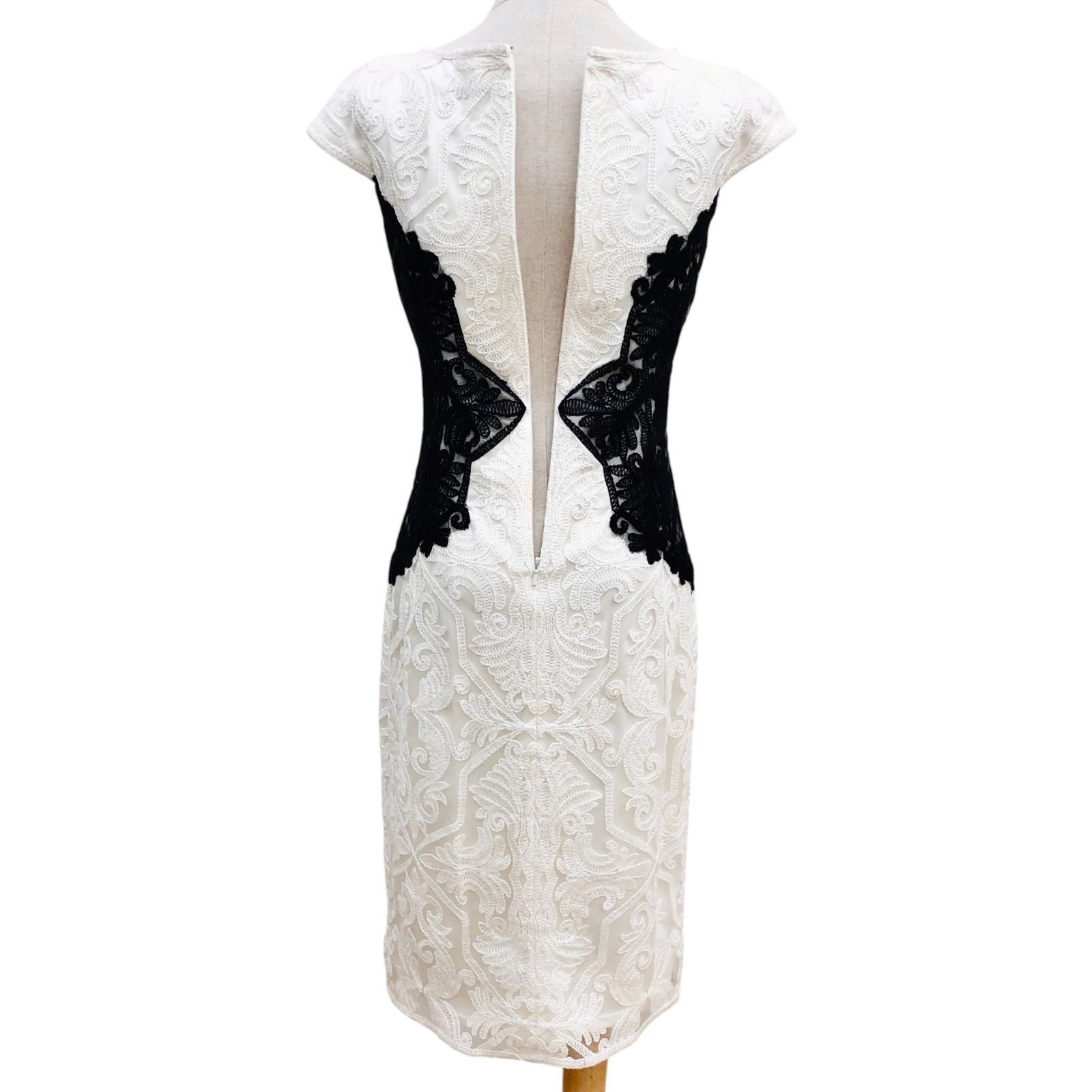 TADASHI SHOJI フレンチスリーブ　ネオプレンレースワンピース 1510101335 TADASHI SHOJI ワンピース フレンチスリーブ ボートネック