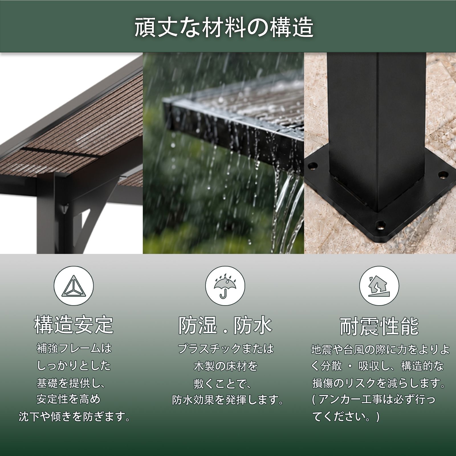 テラス屋根 ベランダ 屋根 ひさし大型 重量型 バルコニー 雨よけ